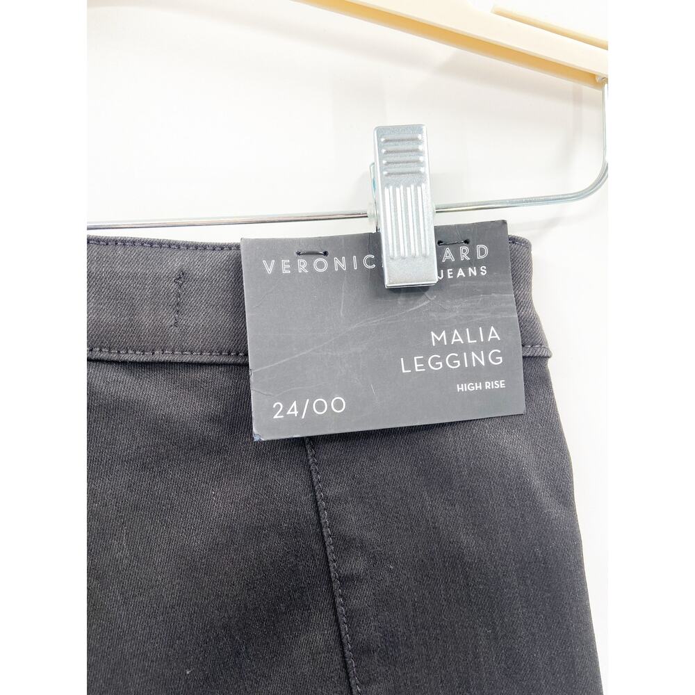 Veronica Beard Malia Flat Front High Rise Skinny Onyx Black Legging Travel Pants - Picture 6 of 9